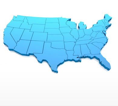 Medical symbol on U.S. map