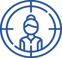 Icon of a target with a person in the middle