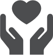 Icon of hands with a heart