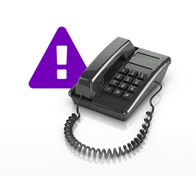 Image of a phone with an alert sign