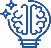 Icon of a brain inside a light bulb